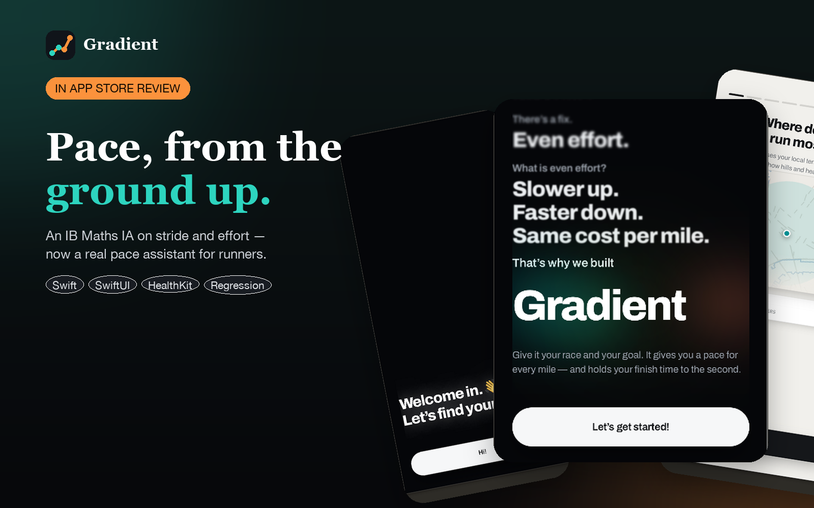 Gradient running pace assistant app promotional preview