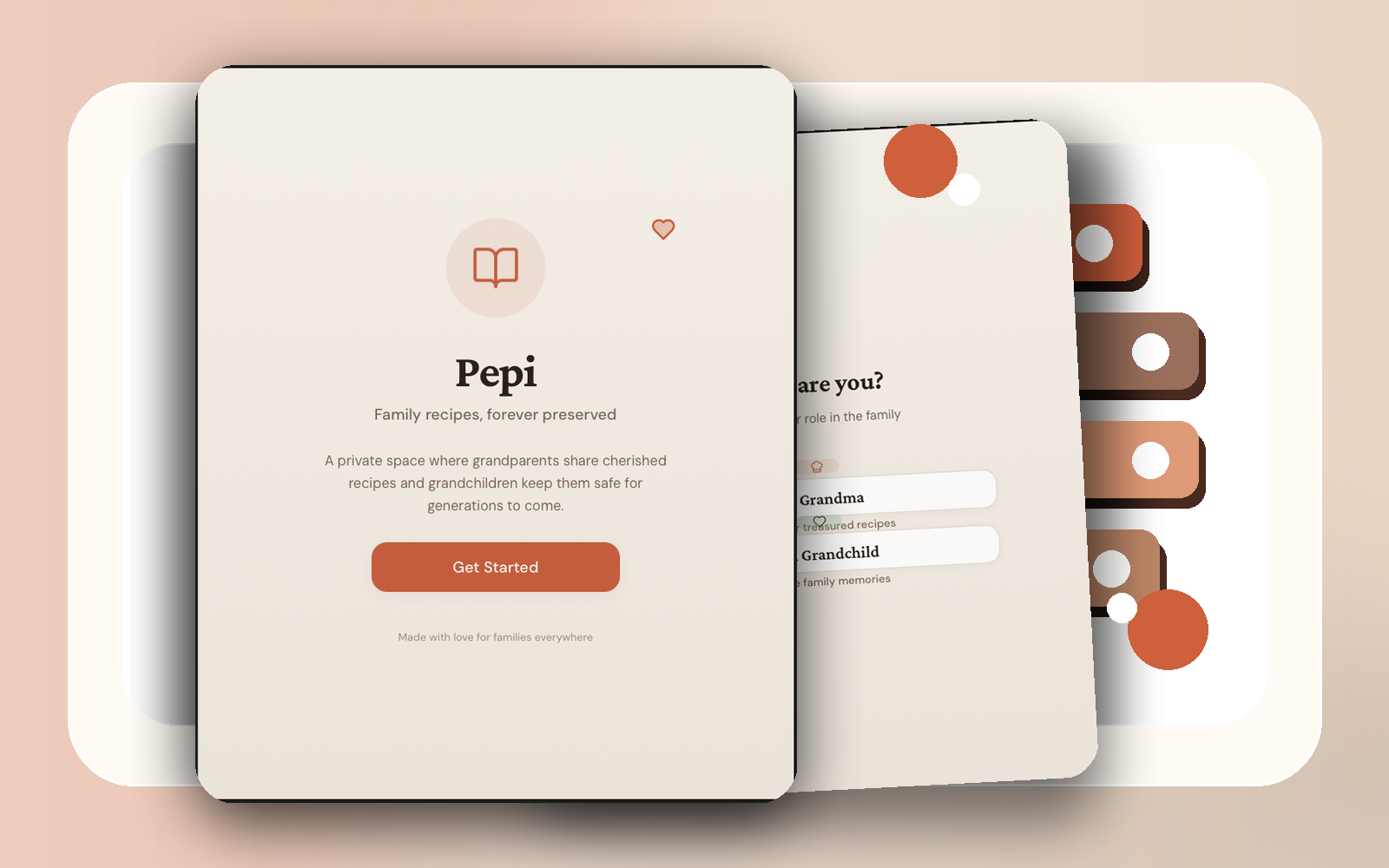 Pepi family recipes app promotional preview