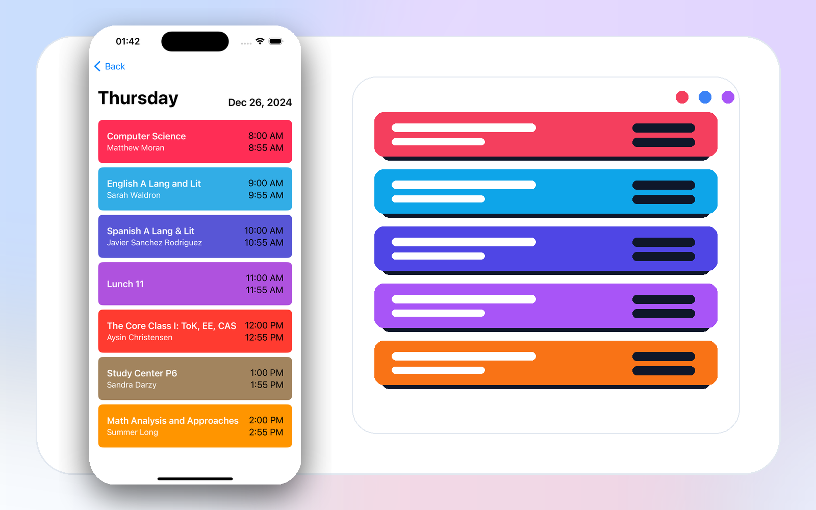 Schola timetable app promotional preview